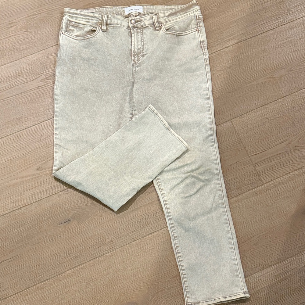 Dear John High-Rise Jeans in Light Cream